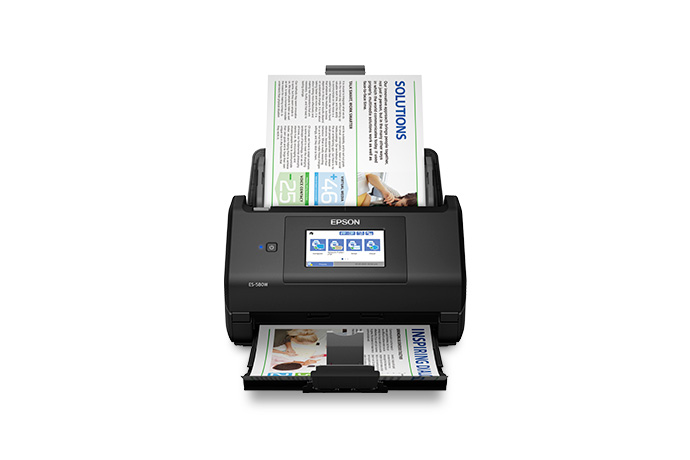 ES580W scanner with paper tray